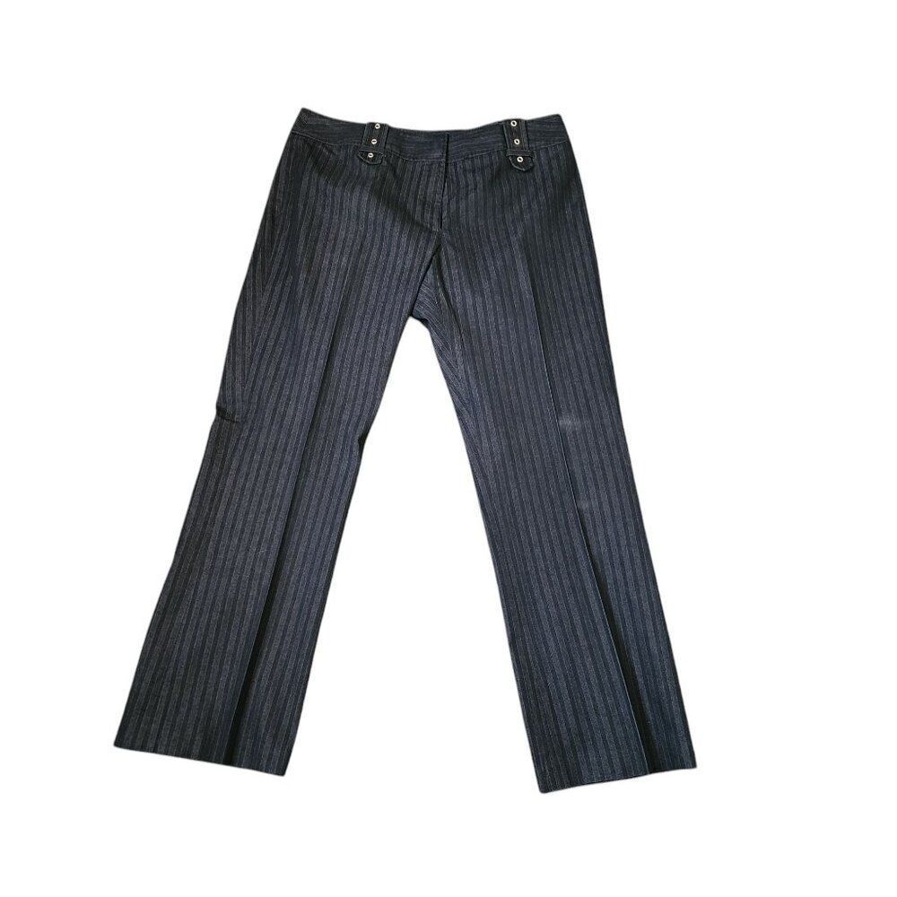 Willi Smith Pinstripe Straight Leg Office Trouser Pants Womens Size 14 Gray